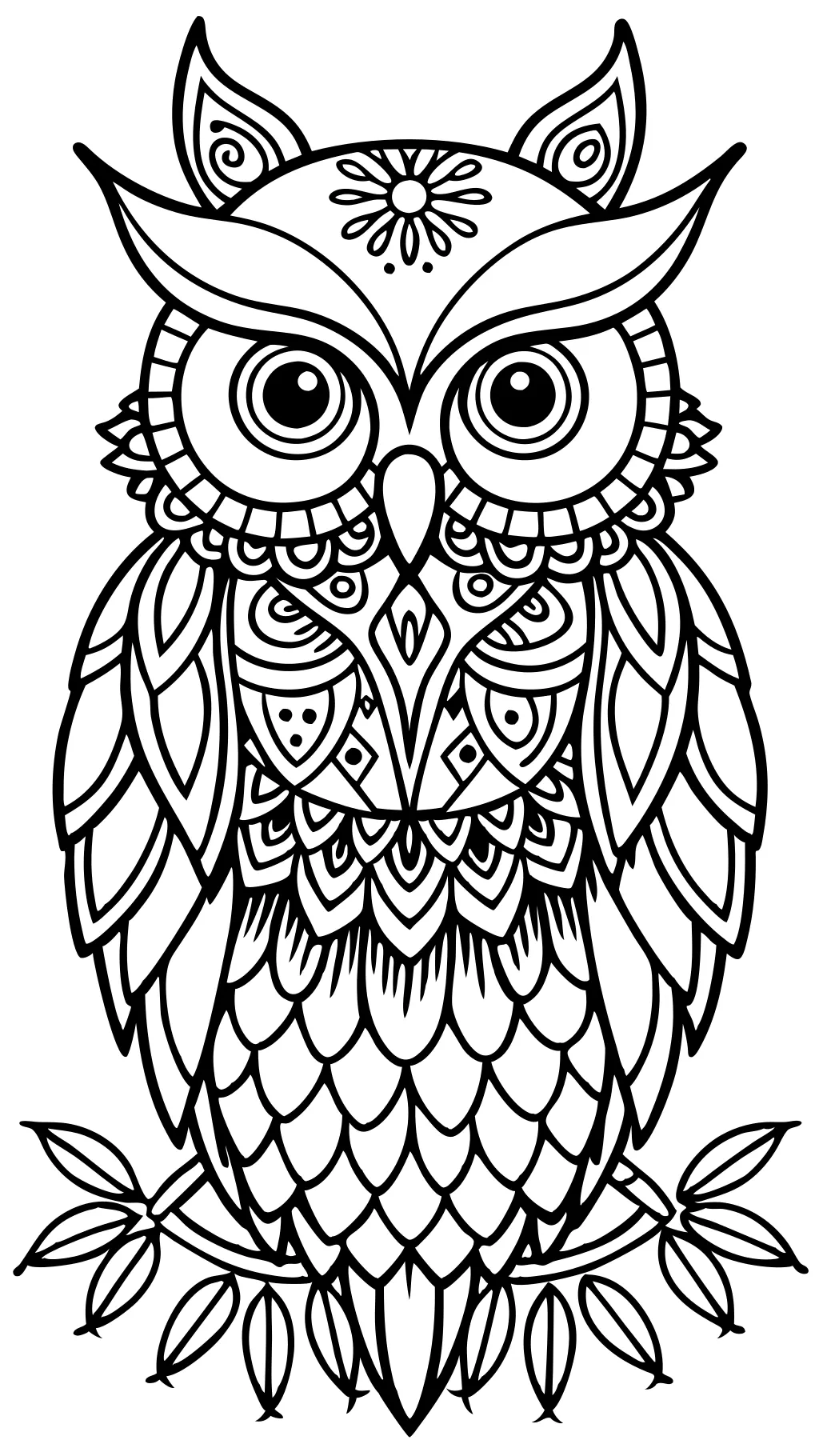 coloriages de hibou pour adultes